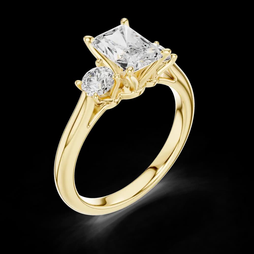 Radiant Cut Trio Lab Grown Diamond Ring - Image 5 Radiant Cut Trio Lab Grown Diamond Ring, view 5 of 6