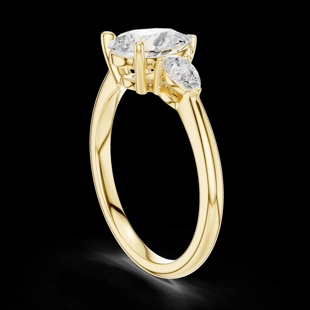Triple Pear Cut Lab Grown Diamond Ring - Image 4 Triple Pear Cut Lab Grown Diamond Ring, view 4 of 6