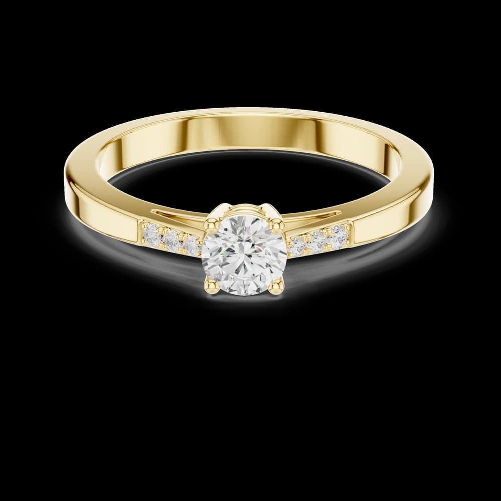 Round Lab Grown Tapered Pave Ring - Image 3 Round Lab Grown Tapered Pave Ring, view 3 of 6