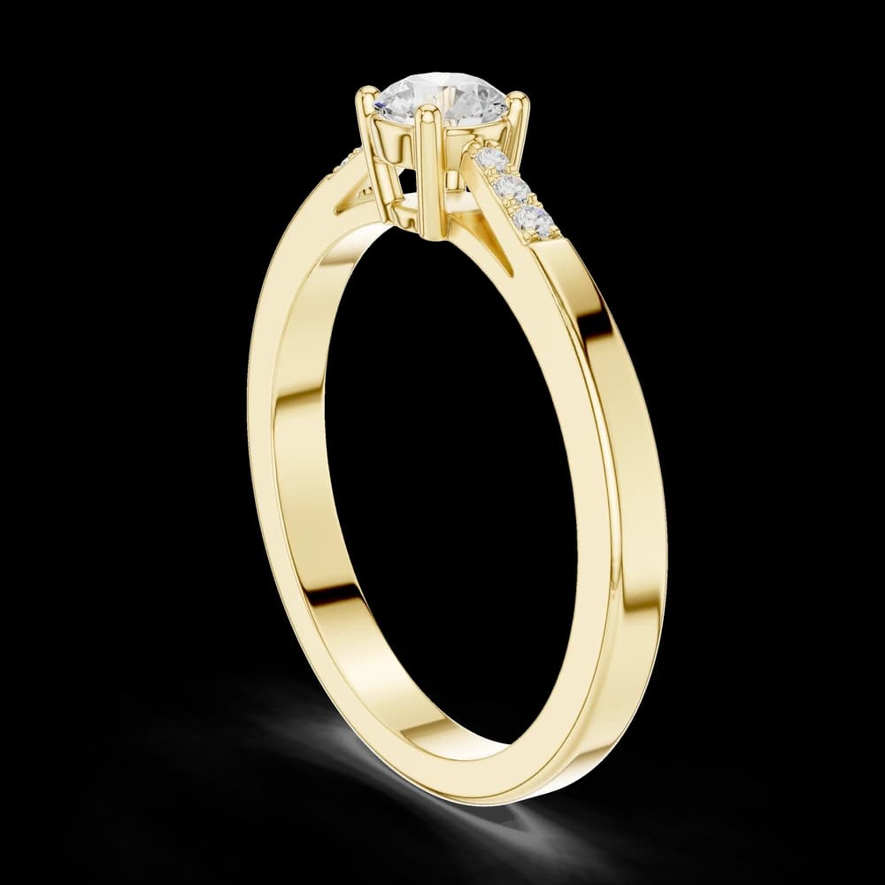 Round Lab Grown Tapered Pave Ring - Image 4 Round Lab Grown Tapered Pave Ring, view 4 of 6