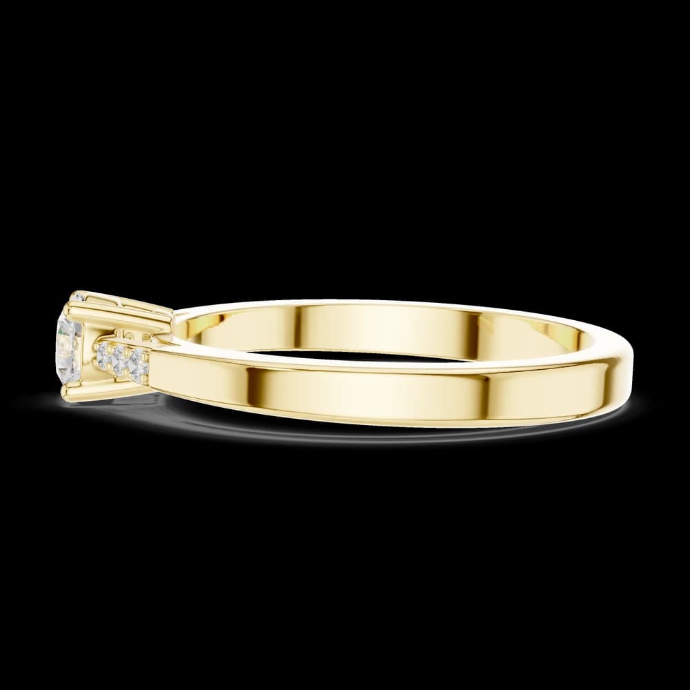 Round Lab Grown Tapered Pave Ring - Image 6 Round Lab Grown Tapered Pave Ring, view 6 of 6