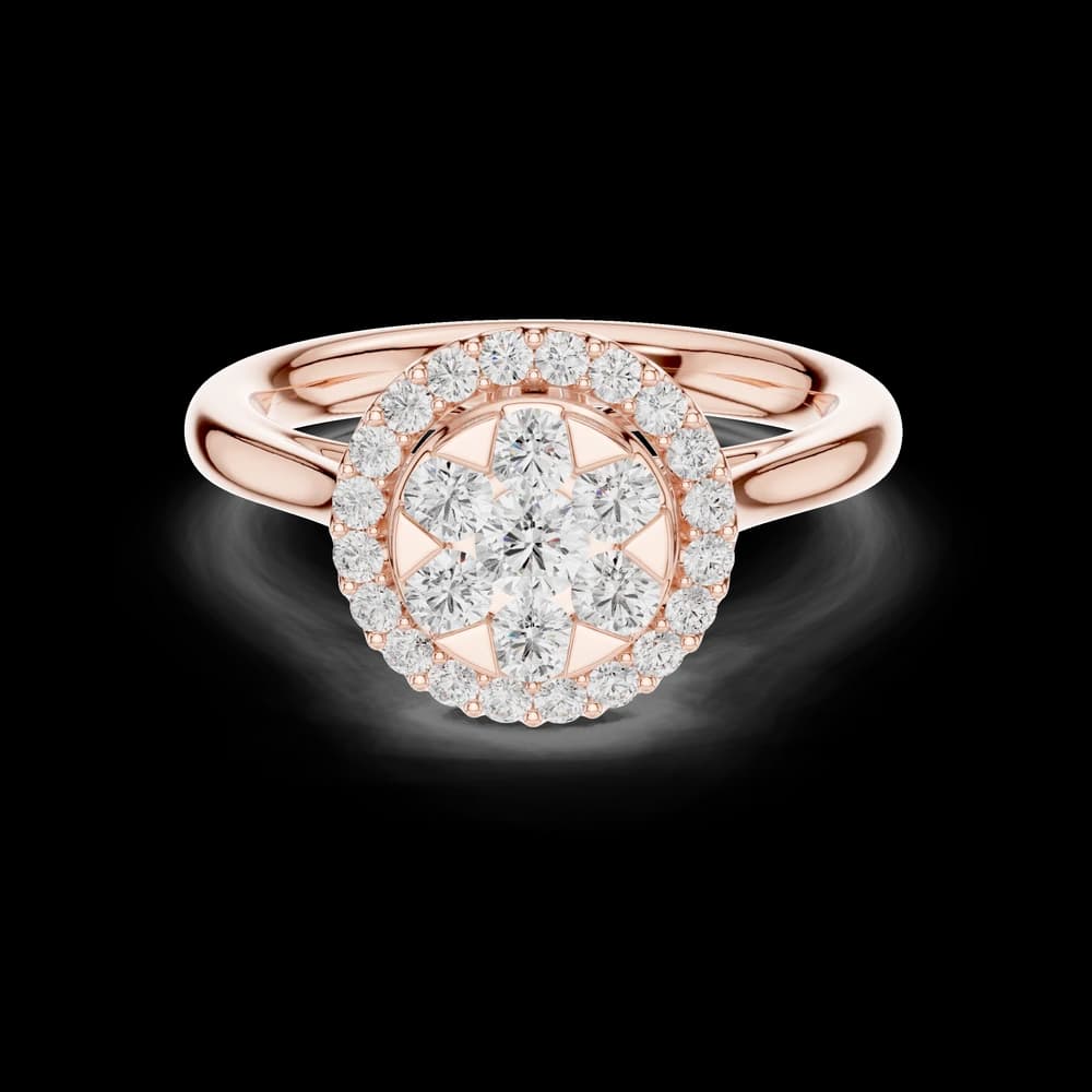 Openwork Basket Petal Cluster Halo Ring - Image 1 Openwork Basket Petal Cluster Halo Ring, view 1 of 6