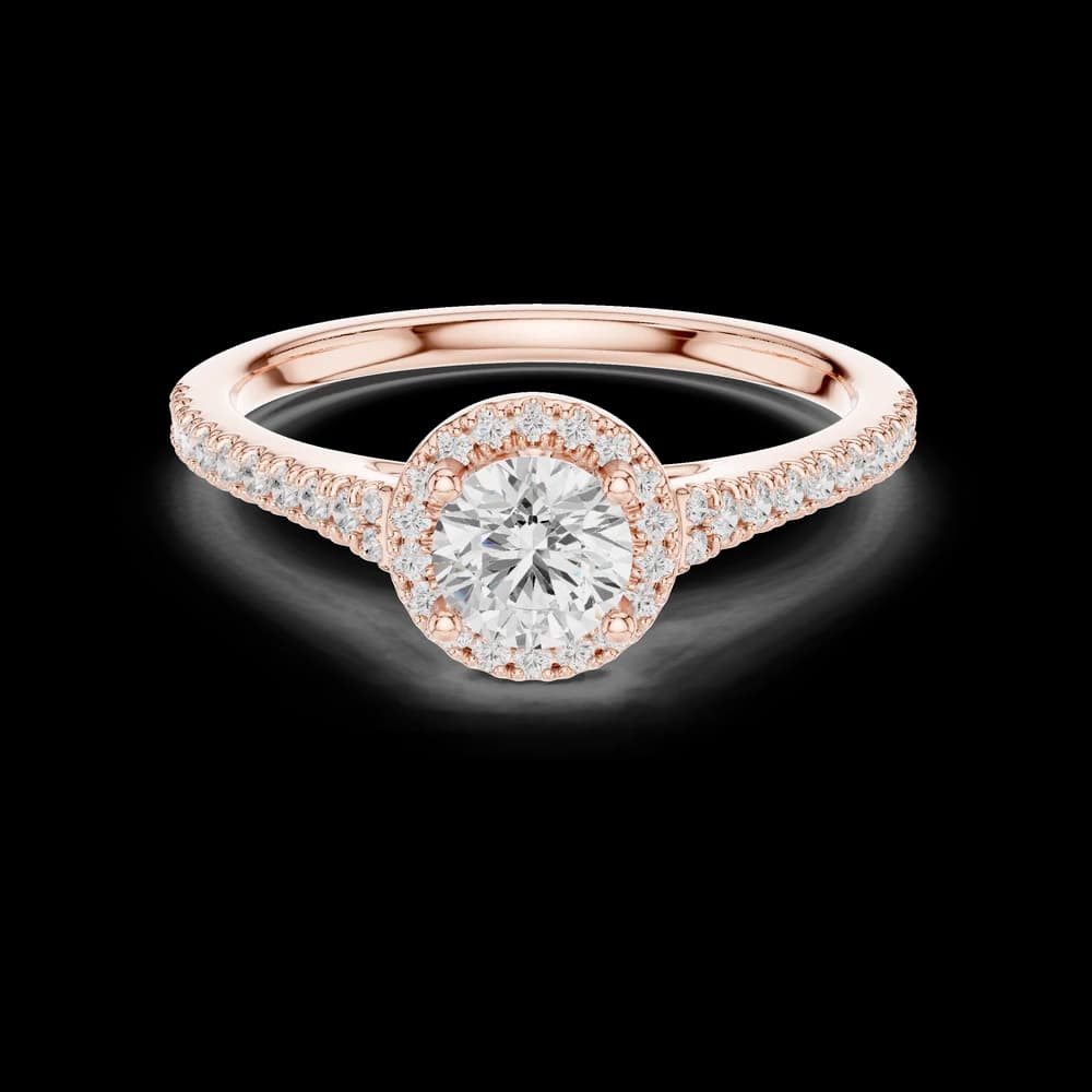 Round Diamond Halo Lab Grown Diamond Ring - Image 1 Round Diamond Halo Lab Grown Diamond Ring, view 1 of 6