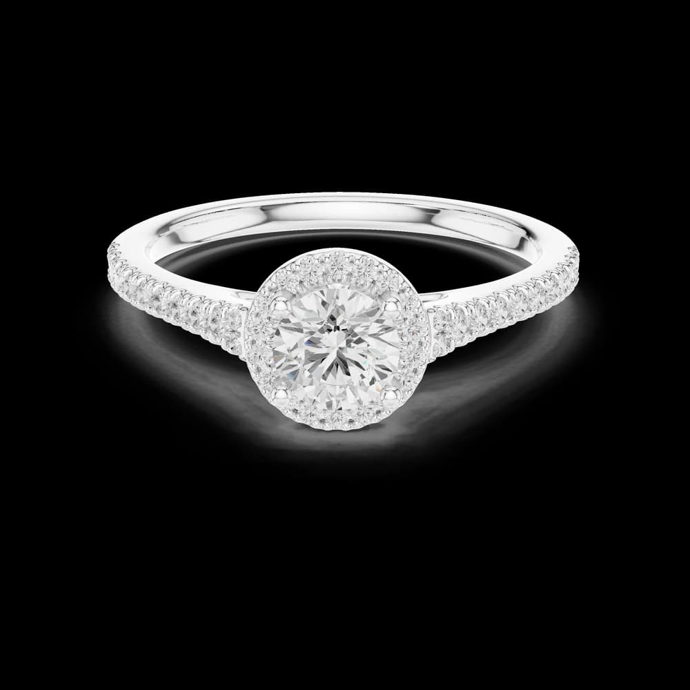 Round Diamond Halo Lab Grown Diamond Ring - Image 2 Round Diamond Halo Lab Grown Diamond Ring, view 2 of 6