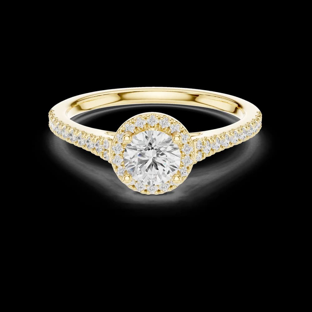 Round Diamond Halo Lab Grown Diamond Ring - Image 3 Round Diamond Halo Lab Grown Diamond Ring, view 3 of 6