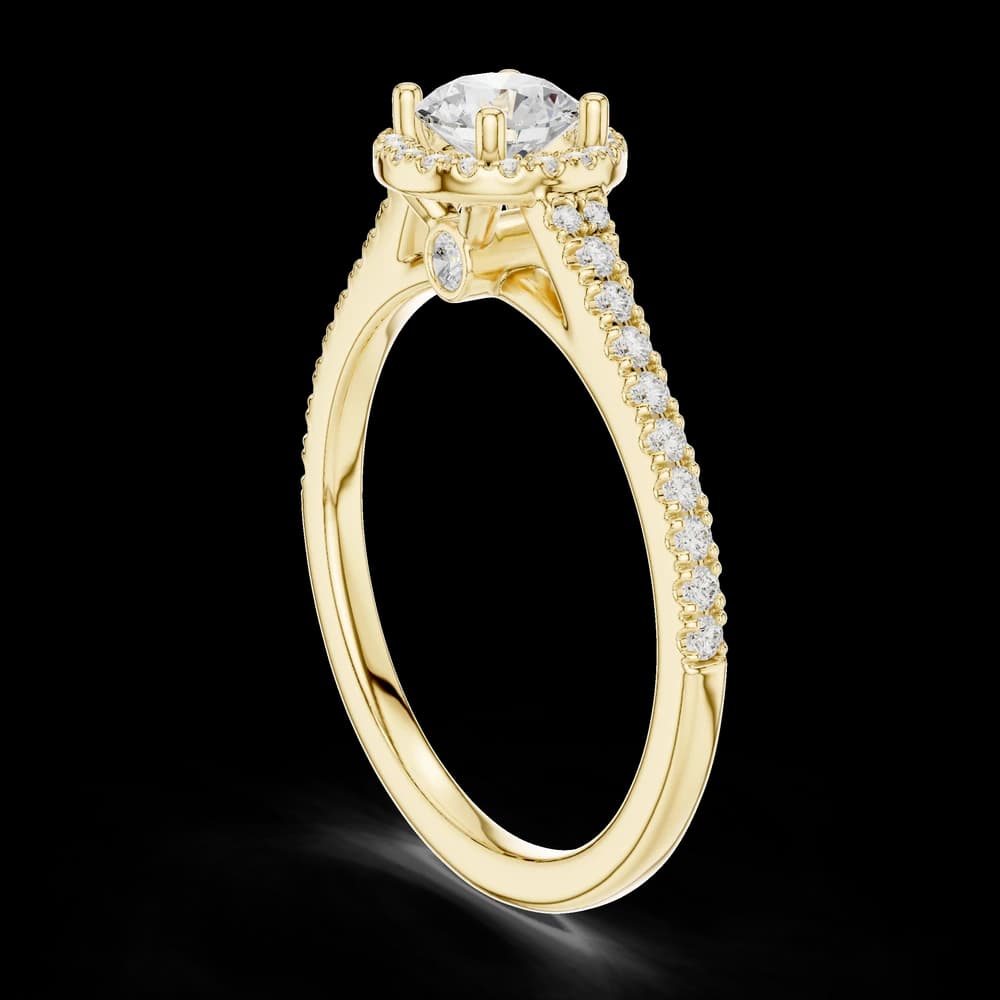 Round Diamond Halo Lab Grown Diamond Ring - Image 4 Round Diamond Halo Lab Grown Diamond Ring, view 4 of 6