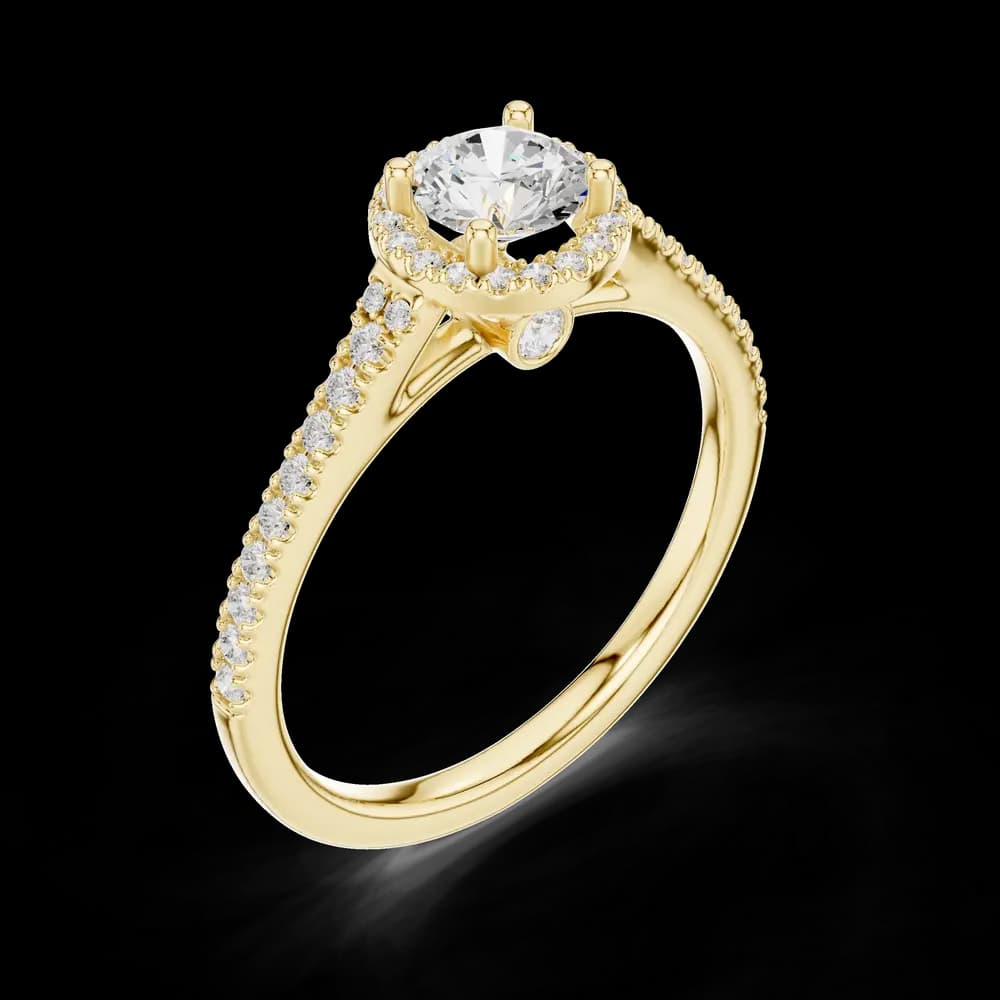 Round Diamond Halo Lab Grown Diamond Ring - Image 5 Round Diamond Halo Lab Grown Diamond Ring, view 5 of 6