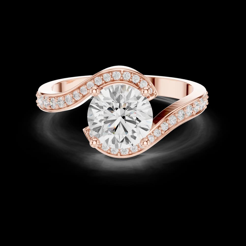 Curved Bypass Pave Lab Grown Diamond Ring - Image 1 Curved Bypass Pave Lab Grown Diamond Ring, view 1 of 6