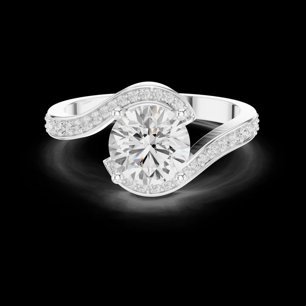 Curved Bypass Pave Lab Grown Diamond Ring - Image 2 Curved Bypass Pave Lab Grown Diamond Ring, view 2 of 6