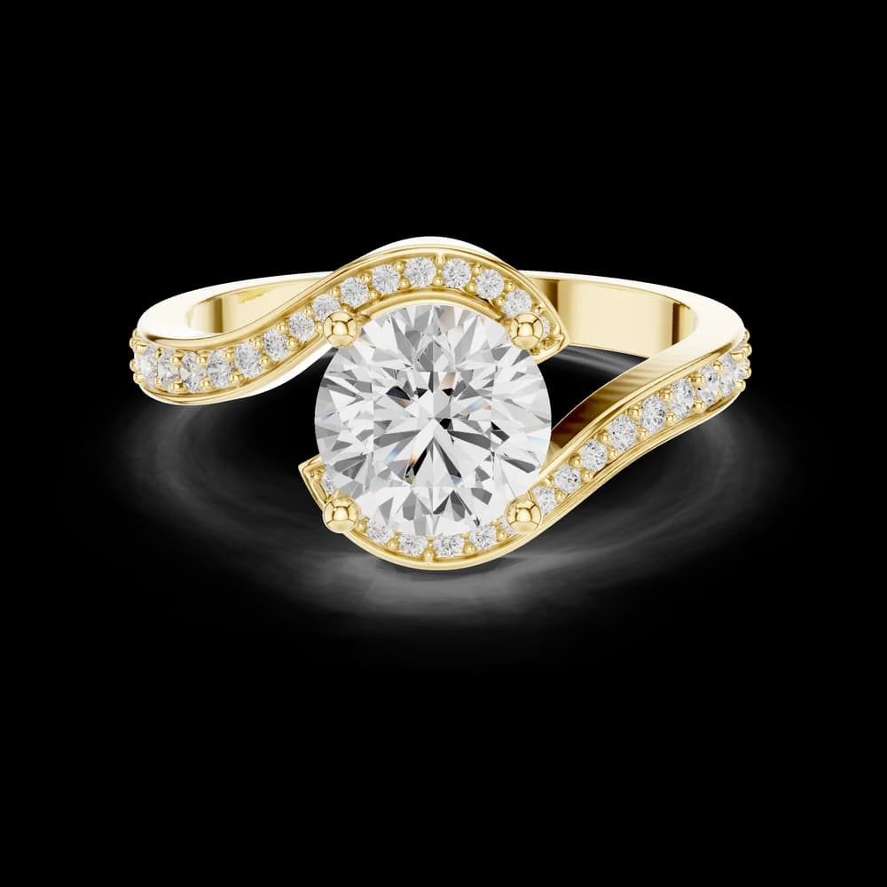 Curved Bypass Pave Lab Grown Diamond Ring - Image 3 Curved Bypass Pave Lab Grown Diamond Ring, view 3 of 6