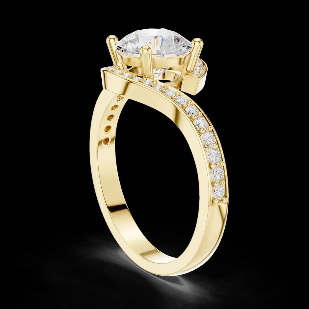 Curved Bypass Pave Lab Grown Diamond Ring - Image 4 Curved Bypass Pave Lab Grown Diamond Ring, view 4 of 6