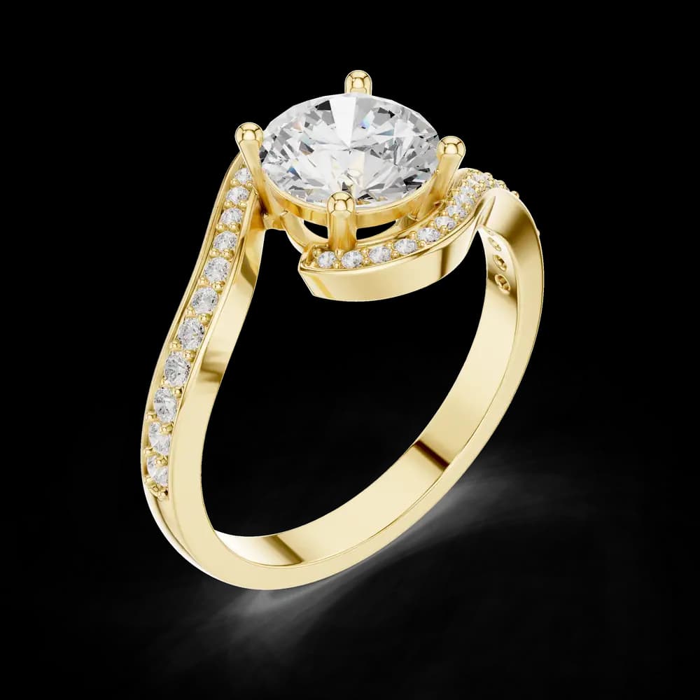 Curved Bypass Pave Lab Grown Diamond Ring - Image 5 Curved Bypass Pave Lab Grown Diamond Ring, view 5 of 6