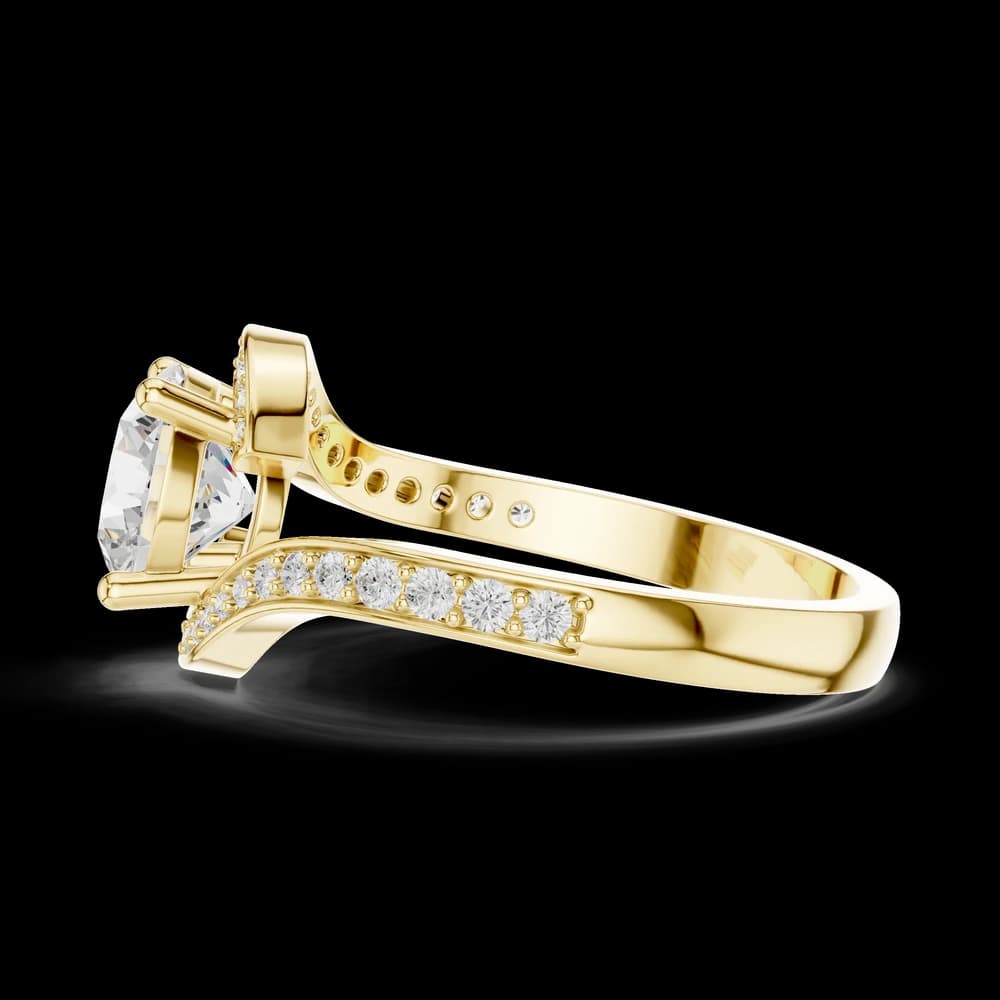 Curved Bypass Pave Lab Grown Diamond Ring - Image 6 Curved Bypass Pave Lab Grown Diamond Ring, view 6 of 6