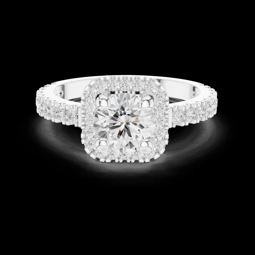 Sage Brush Lab Grown Diamond Floating Halo Ring - Image 5 Sage Brush Lab Grown Diamond Floating Halo Ring, view 5 of 9