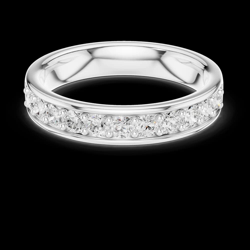 Bordered Round Half Eternity Lab Grown Diamond Ring - Image 2 Bordered Round Half Eternity Lab Grown Diamond Ring, view 2 of 6
