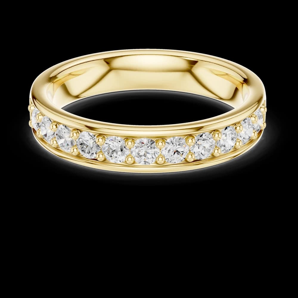 Bordered Round Half Eternity Lab Grown Diamond Ring - Image 3 Bordered Round Half Eternity Lab Grown Diamond Ring, view 3 of 6
