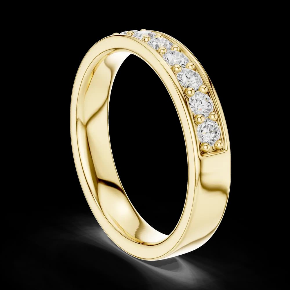 Bordered Round Half Eternity Lab Grown Diamond Ring - Image 4 Bordered Round Half Eternity Lab Grown Diamond Ring, view 4 of 6