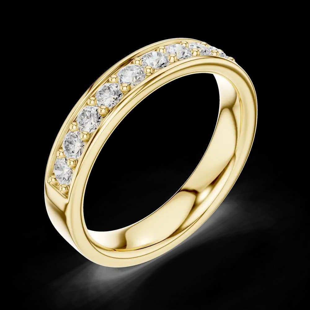 Bordered Round Half Eternity Lab Grown Diamond Ring - Image 5 Bordered Round Half Eternity Lab Grown Diamond Ring, view 5 of 6