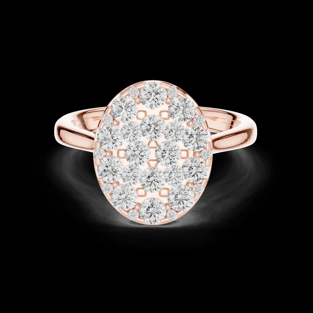 Oval Cluster Tulip Basket Ring - Image 1 Oval Cluster Tulip Basket Ring, view 1 of 6