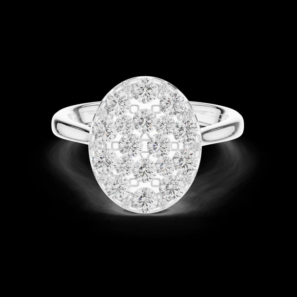 Oval Cluster Tulip Basket Ring - Image 2 Oval Cluster Tulip Basket Ring, view 2 of 6
