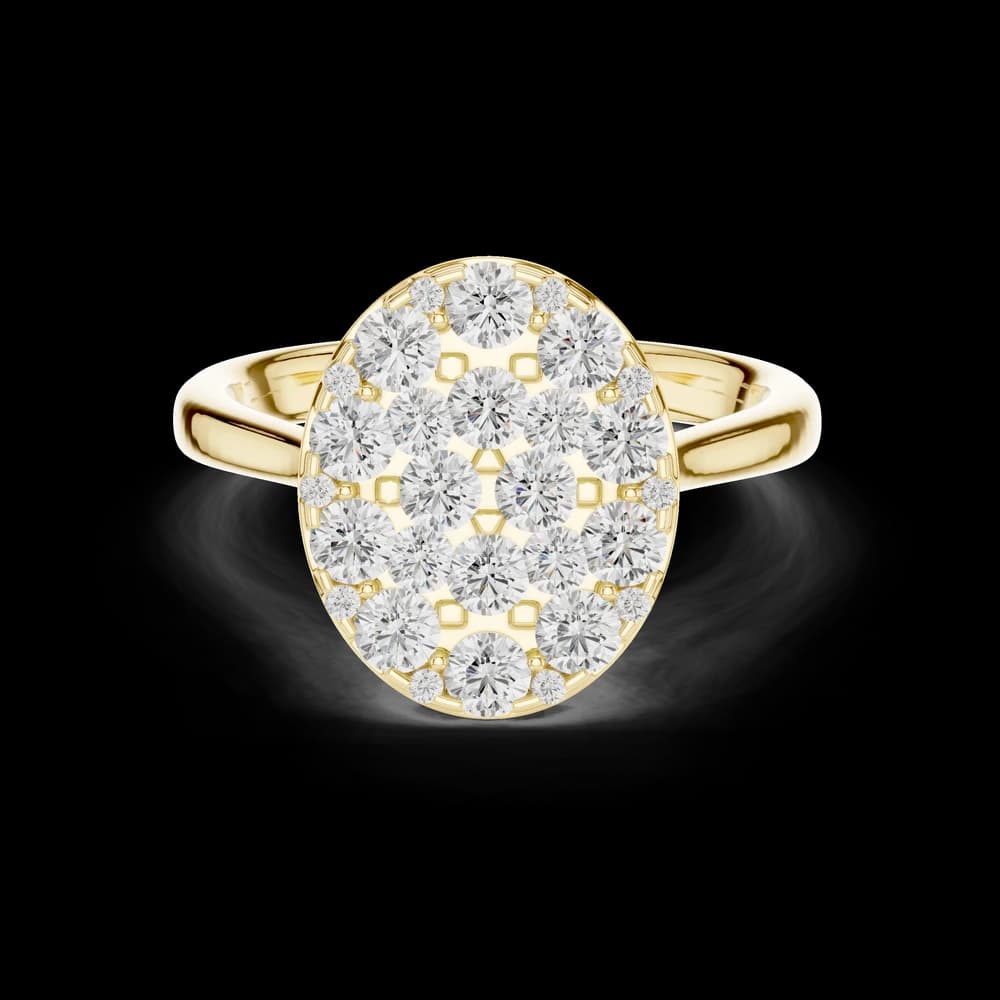 Oval Cluster Tulip Basket Ring - Image 3 Oval Cluster Tulip Basket Ring, view 3 of 6