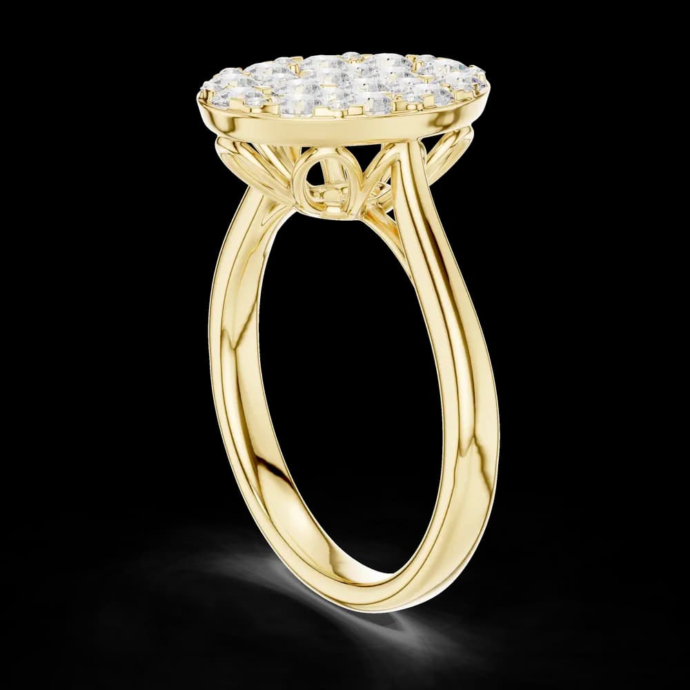 Oval Cluster Tulip Basket Ring - Image 4 Oval Cluster Tulip Basket Ring, view 4 of 6