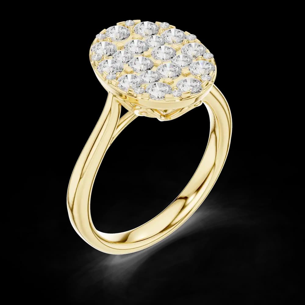 Oval Cluster Tulip Basket Ring - Image 5 Oval Cluster Tulip Basket Ring, view 5 of 6