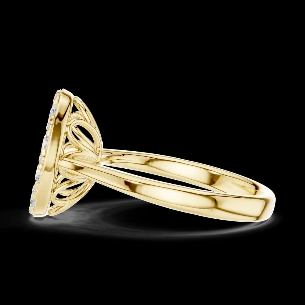 Oval Cluster Tulip Basket Ring - Image 6 Oval Cluster Tulip Basket Ring, view 6 of 6