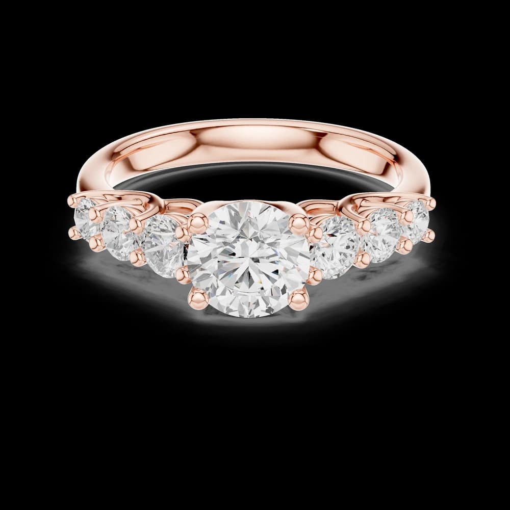 Round Seven Stone Lab Grown Diamond Ring - Image 1 Round Seven Stone Lab Grown Diamond Ring, view 1 of 6