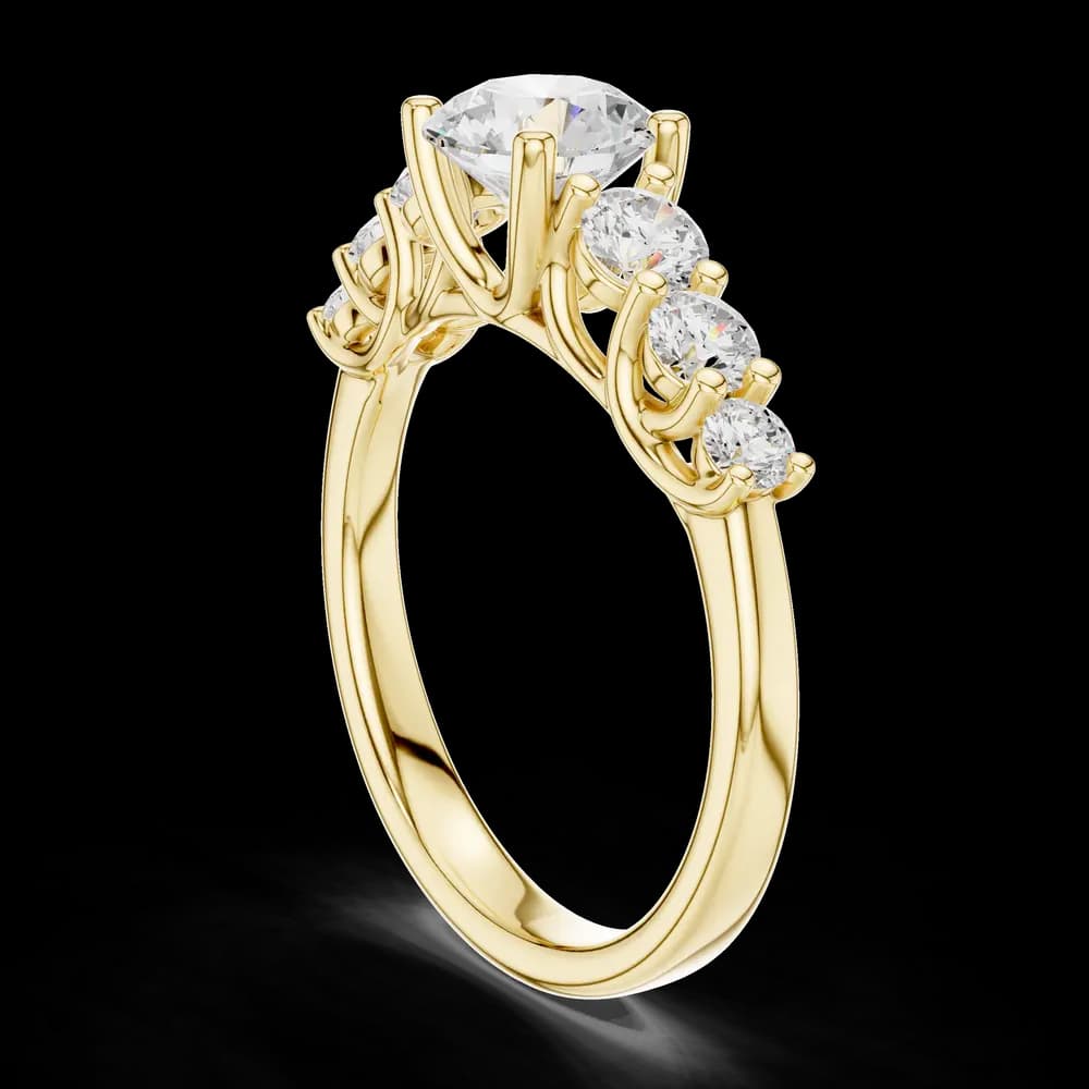Round Seven Stone Lab Grown Diamond Ring - Image 4 Round Seven Stone Lab Grown Diamond Ring, view 4 of 6