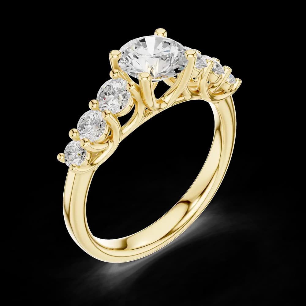 Round Seven Stone Lab Grown Diamond Ring - Image 5 Round Seven Stone Lab Grown Diamond Ring, view 5 of 6