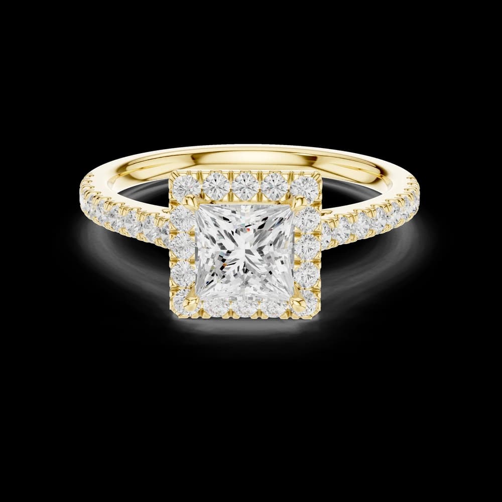 Princess Halo Lab Grown Diamond Ring - Image 3 Princess Halo Lab Grown Diamond Ring, view 3 of 6
