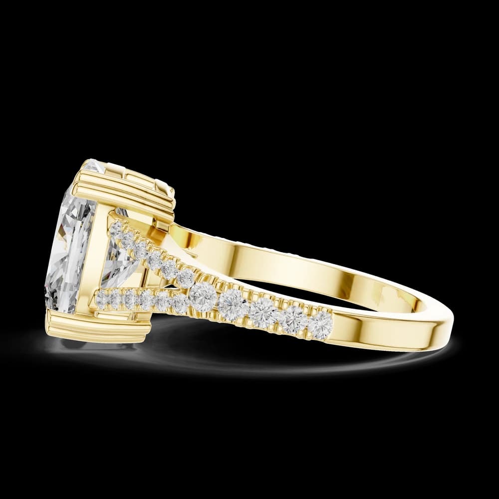 Rectangular Cushion Cut Split Pave Lab Grown Diamond Ring - Image 6 Rectangular Cushion Cut Split Pave Lab Grown Diamond Ring, view 6 of 6