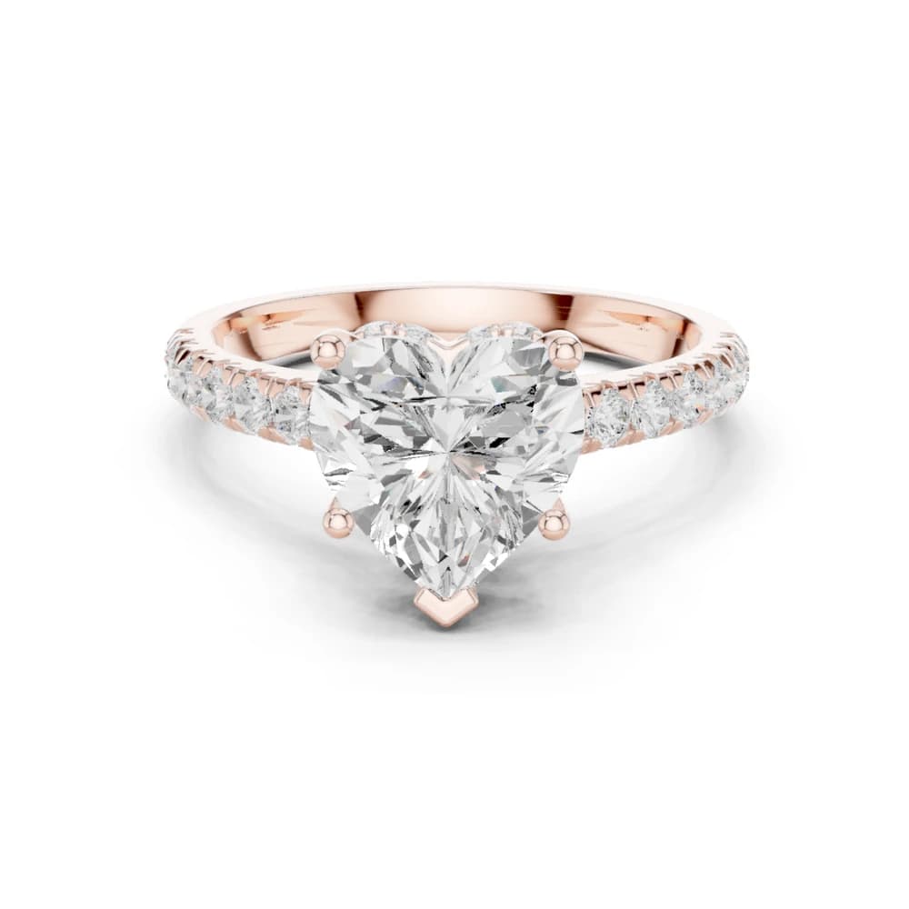Heart-Cut Hidden Halo Lab-Grown Diamond Ring - Image 1 Heart-Cut Hidden Halo Lab-Grown Diamond Ring, view 1 of 9
