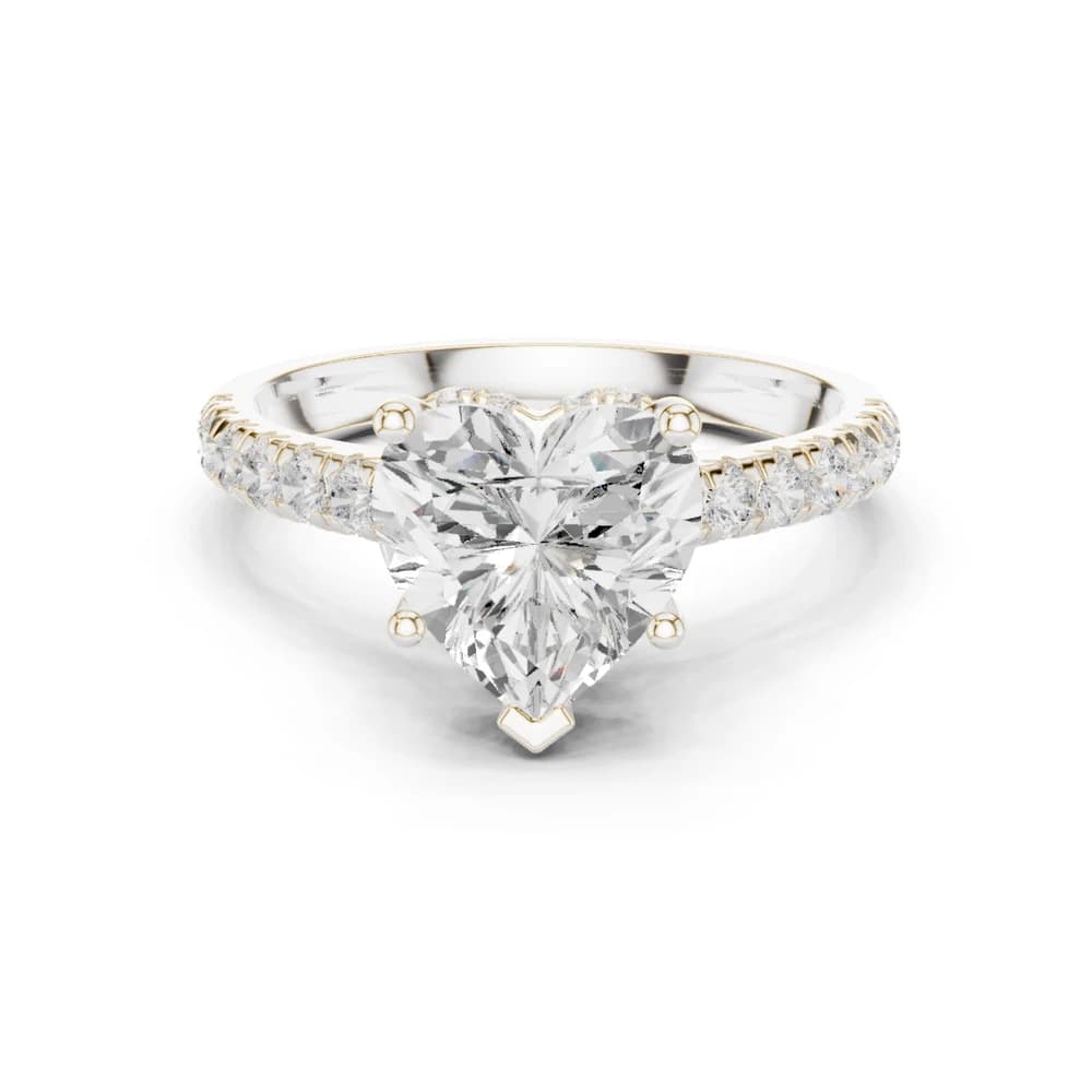 Heart-Cut Hidden Halo Lab-Grown Diamond Ring - Image 2 Heart-Cut Hidden Halo Lab-Grown Diamond Ring, view 2 of 9