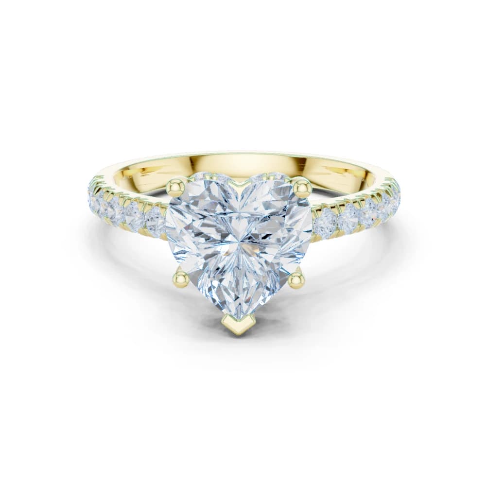 Heart-Cut Hidden Halo Lab-Grown Diamond Ring - Image 3 Heart-Cut Hidden Halo Lab-Grown Diamond Ring, view 3 of 9