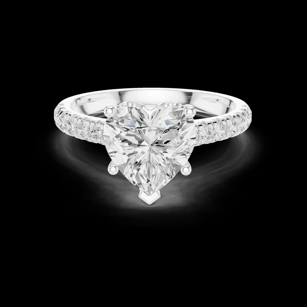 Heart-Cut Hidden Halo Lab-Grown Diamond Ring - Image 5 Heart-Cut Hidden Halo Lab-Grown Diamond Ring, view 5 of 9