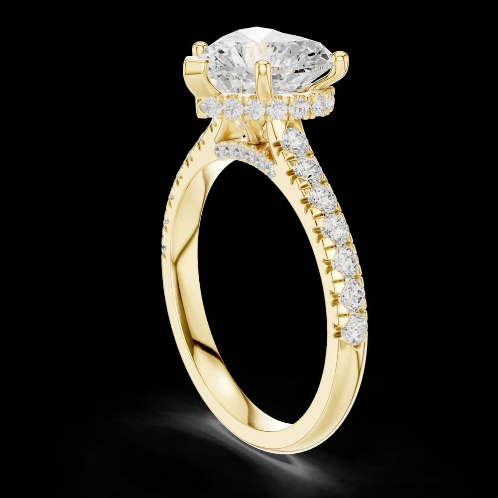 Heart-Cut Hidden Halo Lab-Grown Diamond Ring - Image 7 Heart-Cut Hidden Halo Lab-Grown Diamond Ring, view 7 of 9