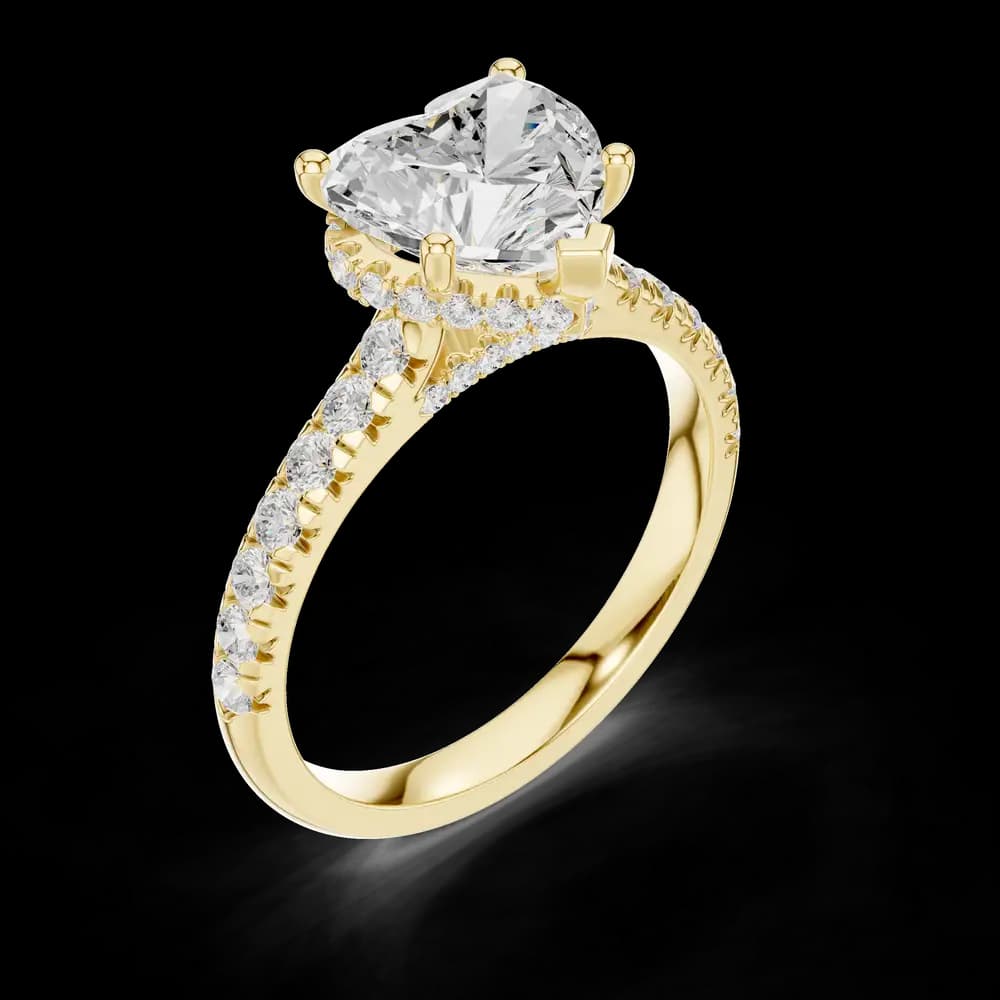Heart-Cut Hidden Halo Lab-Grown Diamond Ring - Image 8 Heart-Cut Hidden Halo Lab-Grown Diamond Ring, view 8 of 9