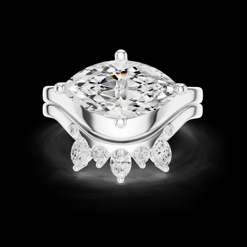 Scalloped Edge Lab Grown Diamond Ring - Image 2 Scalloped Edge Lab Grown Diamond Ring, view 2 of 6
