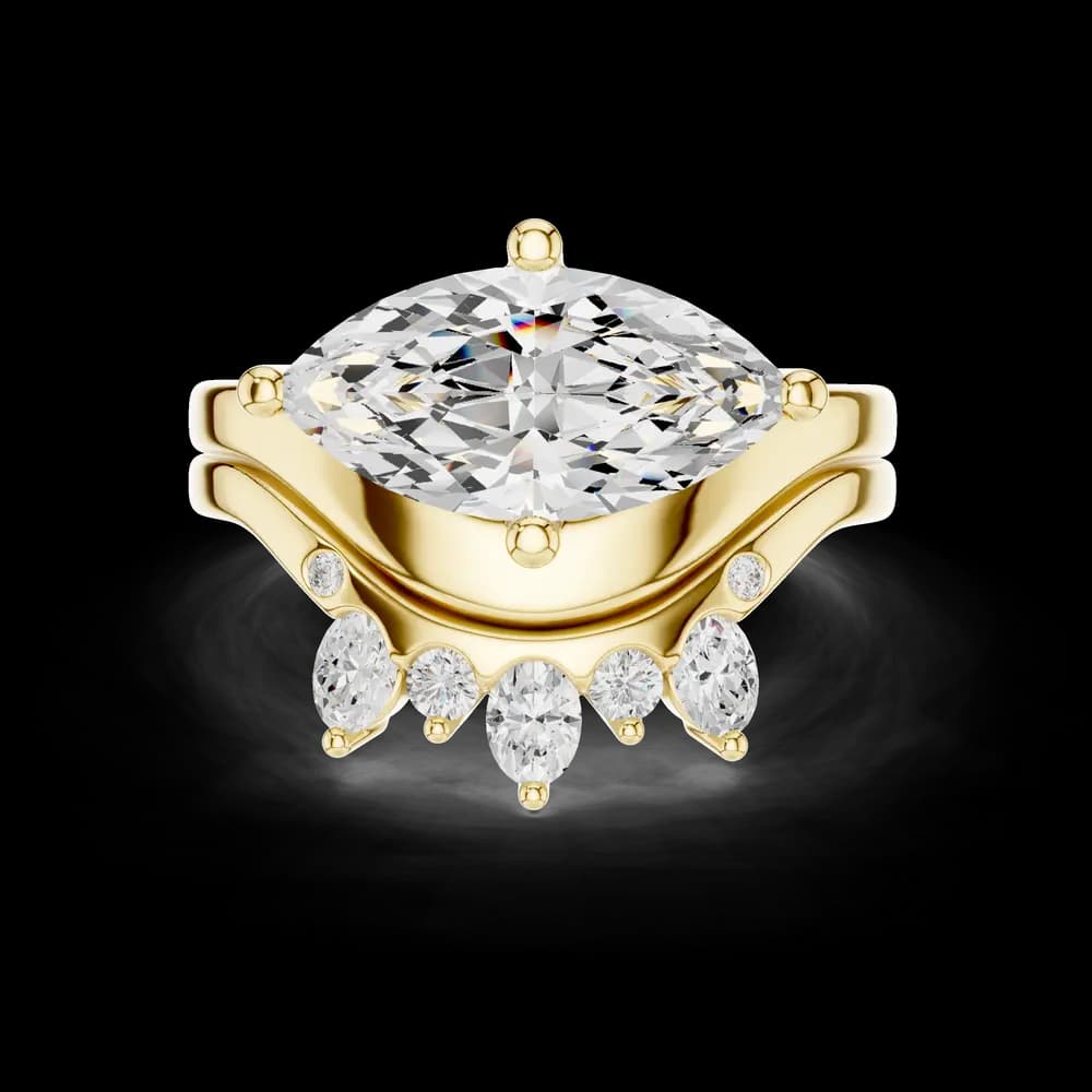 Scalloped Edge Lab Grown Diamond Ring - Image 3 Scalloped Edge Lab Grown Diamond Ring, view 3 of 6