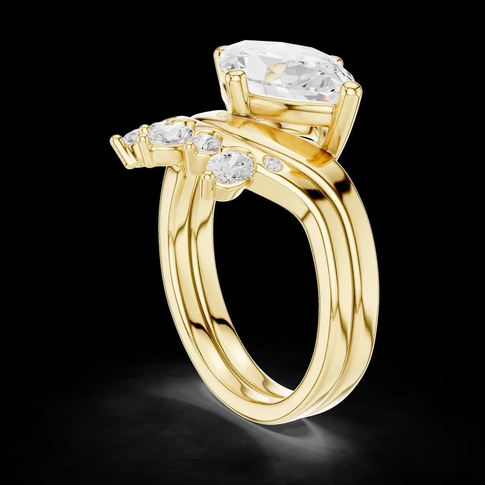 Scalloped Edge Lab Grown Diamond Ring - Image 4 Scalloped Edge Lab Grown Diamond Ring, view 4 of 6