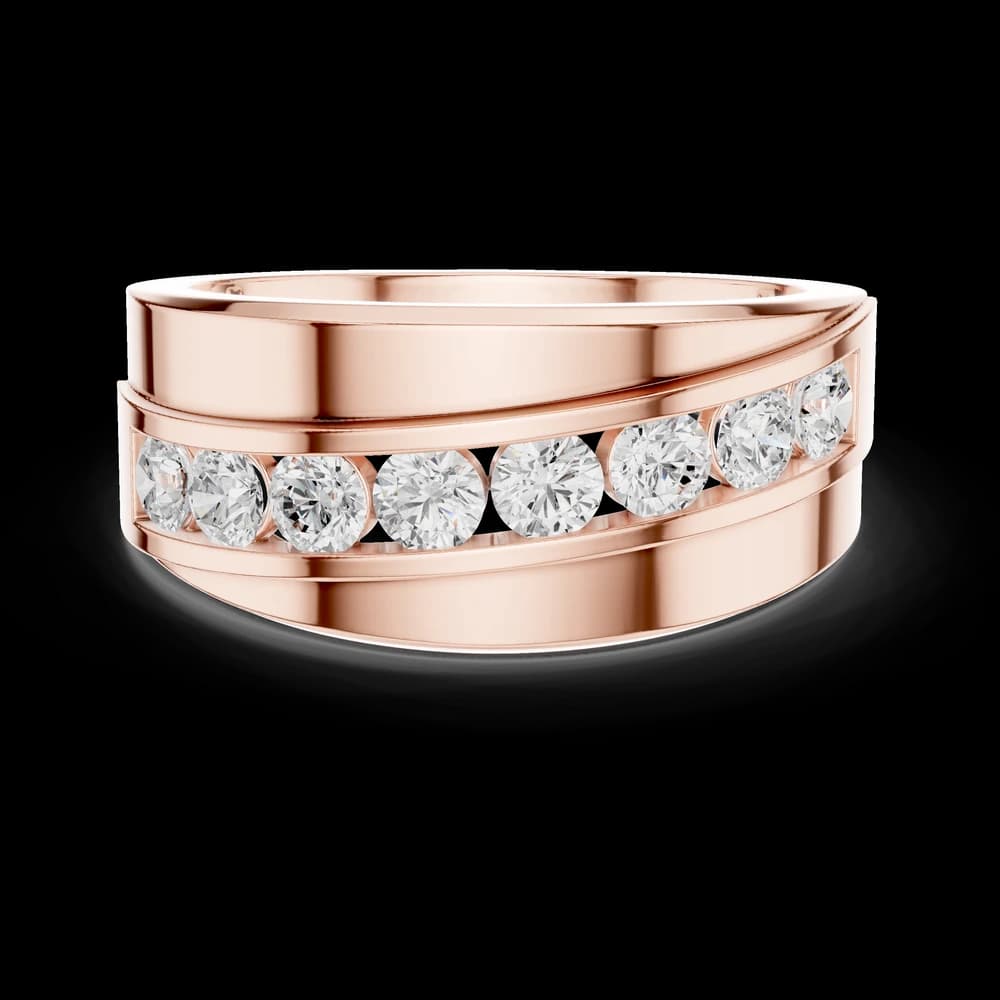 Classic Swirl Channel Round Diamond Ring - Image 1 Classic Swirl Channel Round Diamond Ring, view 1 of 6