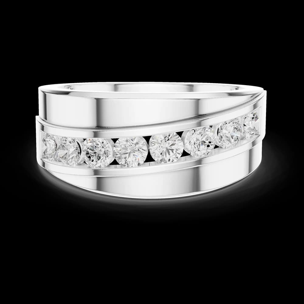 Classic Swirl Channel Round Diamond Ring - Image 2 Classic Swirl Channel Round Diamond Ring, view 2 of 6