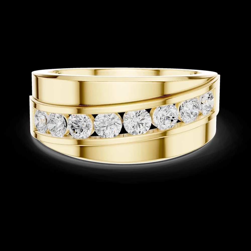 Classic Swirl Channel Round Diamond Ring - Image 3 Classic Swirl Channel Round Diamond Ring, view 3 of 6