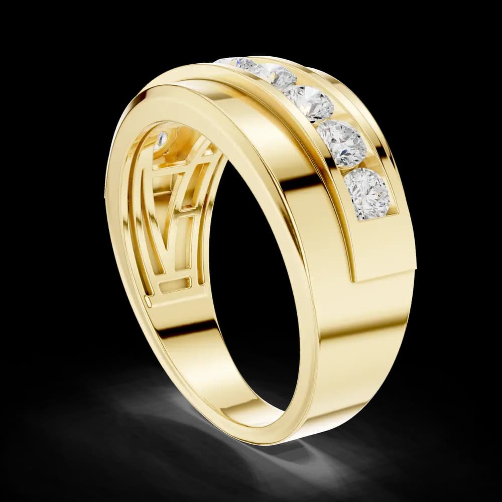 Classic Swirl Channel Round Diamond Ring - Image 4 Classic Swirl Channel Round Diamond Ring, view 4 of 6