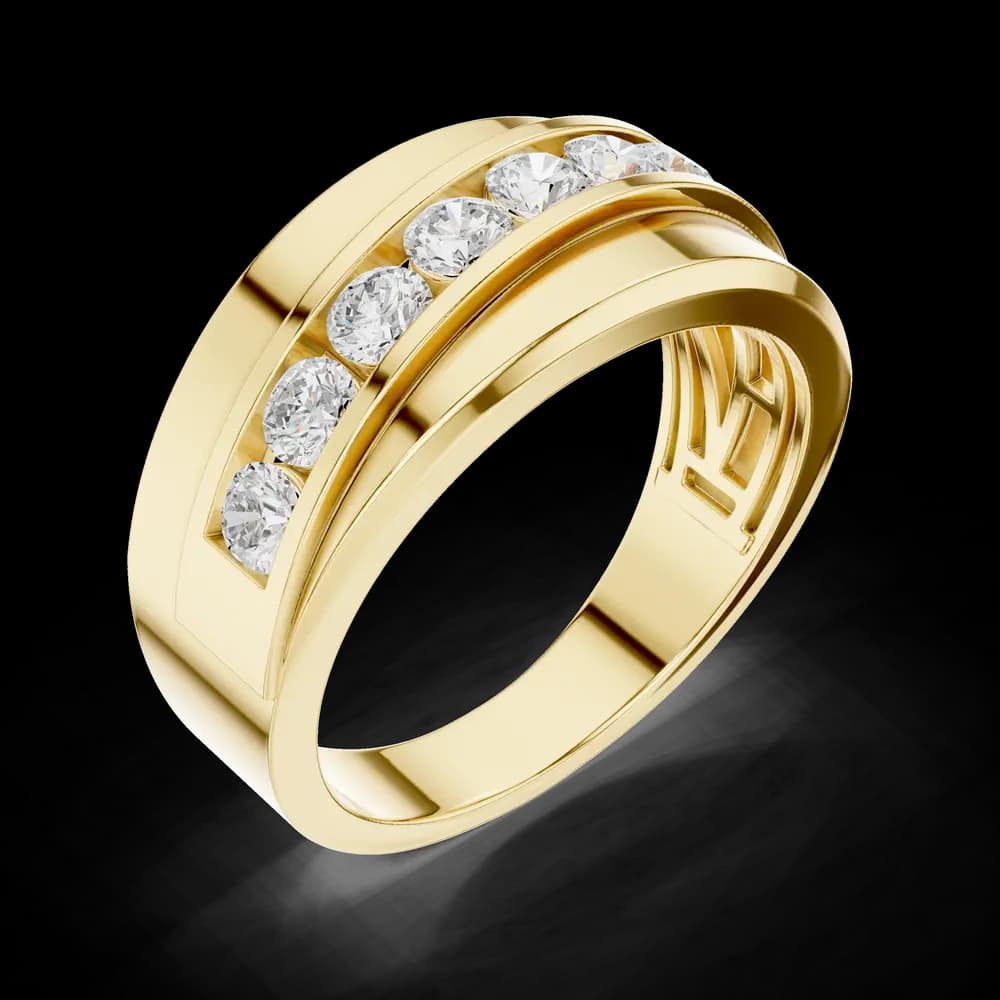 Classic Swirl Channel Round Diamond Ring - Image 5 Classic Swirl Channel Round Diamond Ring, view 5 of 6