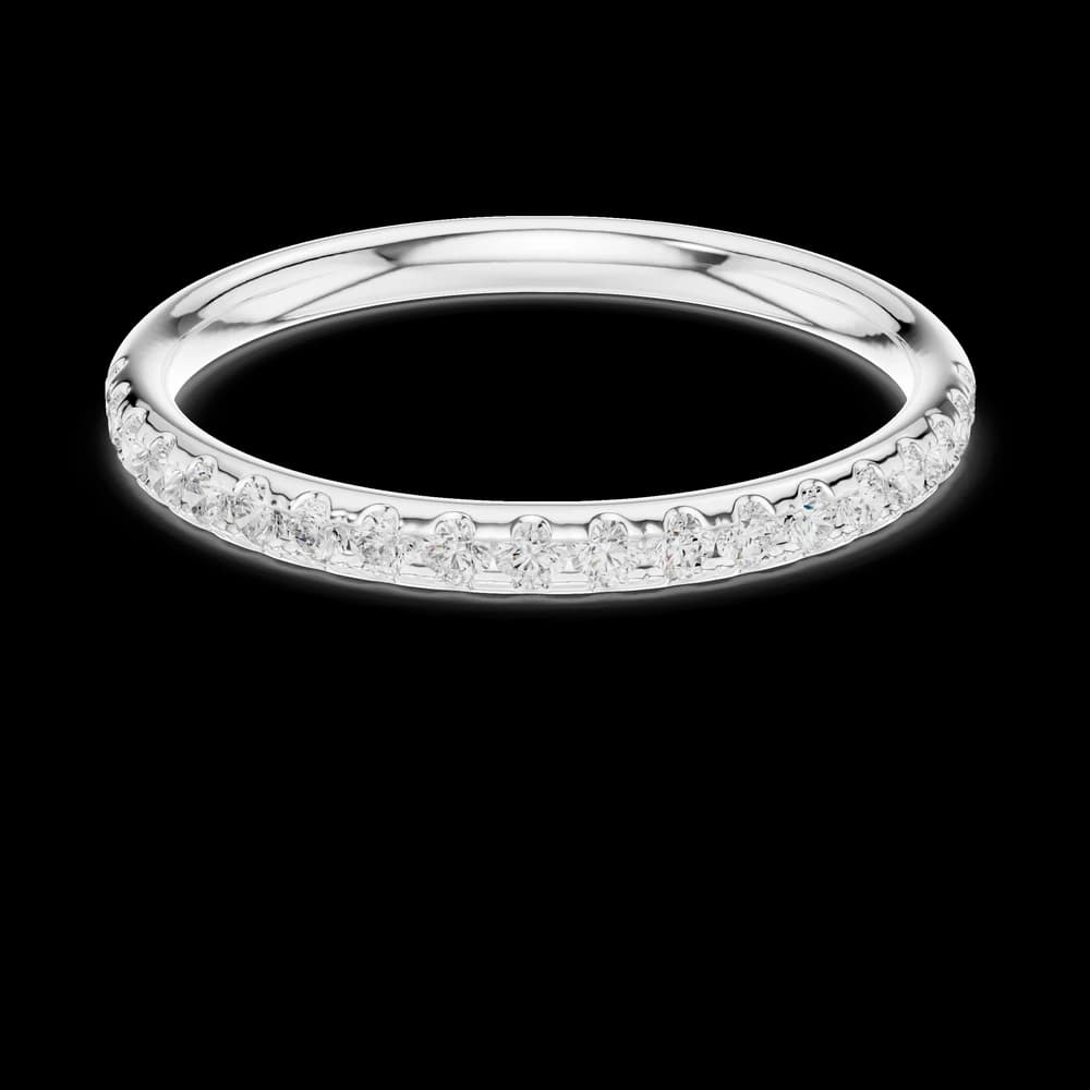 Scalloped Half Eternity Ring - Image 2 Scalloped Half Eternity Ring, view 2 of 6