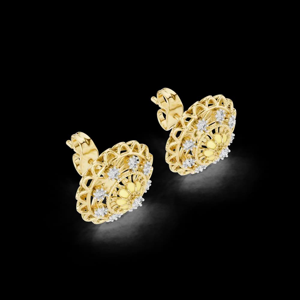 Scintillating Lab grown diamond Earrings motif - Image 5 Scintillating Lab grown diamond Earrings motif, view 5 of 6