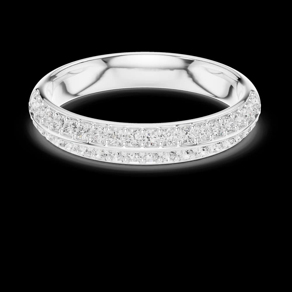 Double Row Eternity Lab Grown Diamond Band - Image 2 Double Row Eternity Lab Grown Diamond Band, view 2 of 6